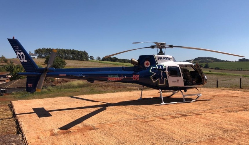 Helicóptero do Paraná Urgência inaugura heliponto em Lindoeste; Resgate de vítimas será otimizado