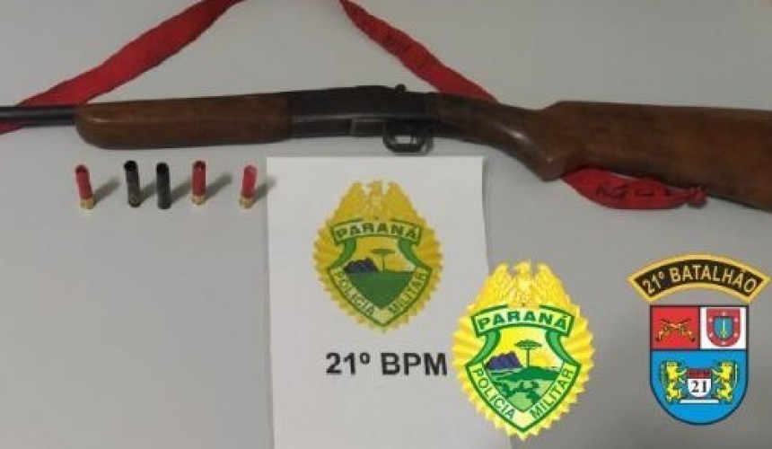 Homem é preso com espingarda e munições em Planalto