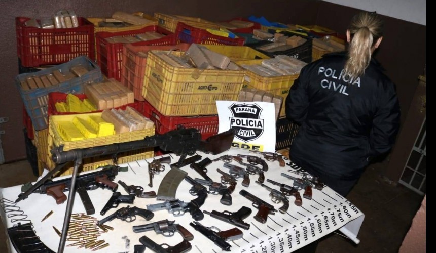 PCPR apreende quase duas toneladas de drogas e 25 armas em Foz do Iguaçu