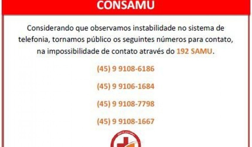Por instabilidade de operadoras Consamu divulga novos números para contato