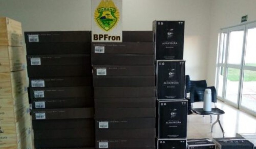 BPFRON apreende bebidas estrangeiras e recupera veículo furtado em Ampére