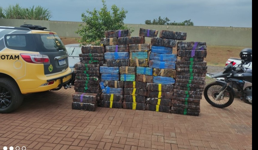 PM apreende mais de uma tonelada de maconha em ação que iniciou em Diamante D’Oeste e terminou em Santa Helena