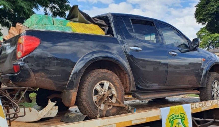 Em Toledo, PM apreende caminhonete e 1,2 tonelada de maconha