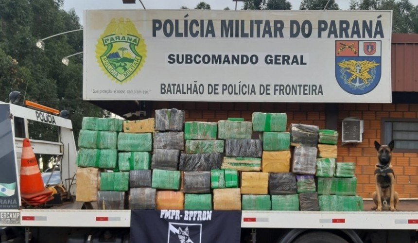 BPFron apreende quase uma tonelada de maconha durante Operação Hórus em Pato Bragado