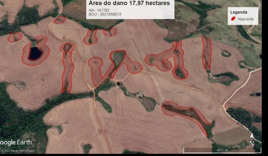 Agricultor é multado em R$ 90 mil por destruir mais de dez nascentes em Marmeleiro