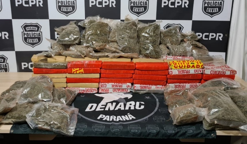Jovem de 20 anos é detido com 74 kg de maconha e 30 kg de skunk, em Marechal Cândido Rondon