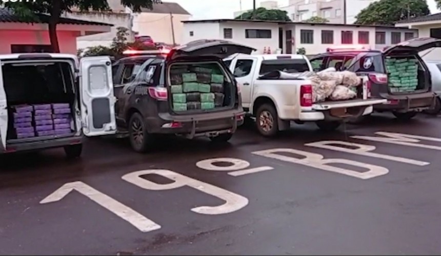 Mais de uma tonelada de maconha é apreendida pela PM em Santa Helena