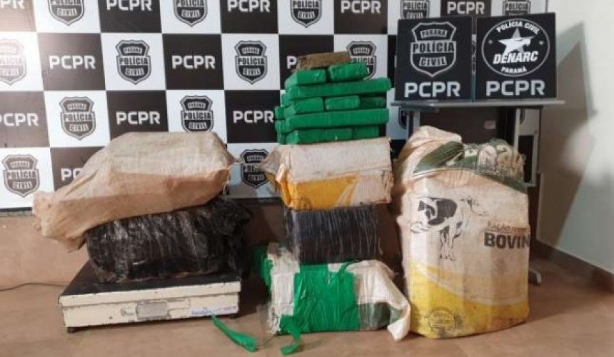 168 quilos de maconha são apreendidos pela Denarc, Polícia Civil de Toledo, PRF e PRE