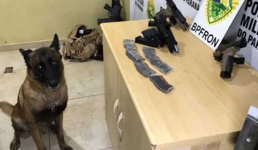 Armas e munições são apreendidas em ônibus em Cascavel