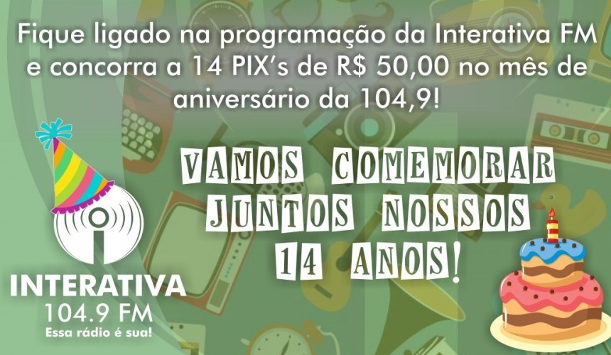Rádio Interativa FM completa 14 anos com a maior audiência da cidade
