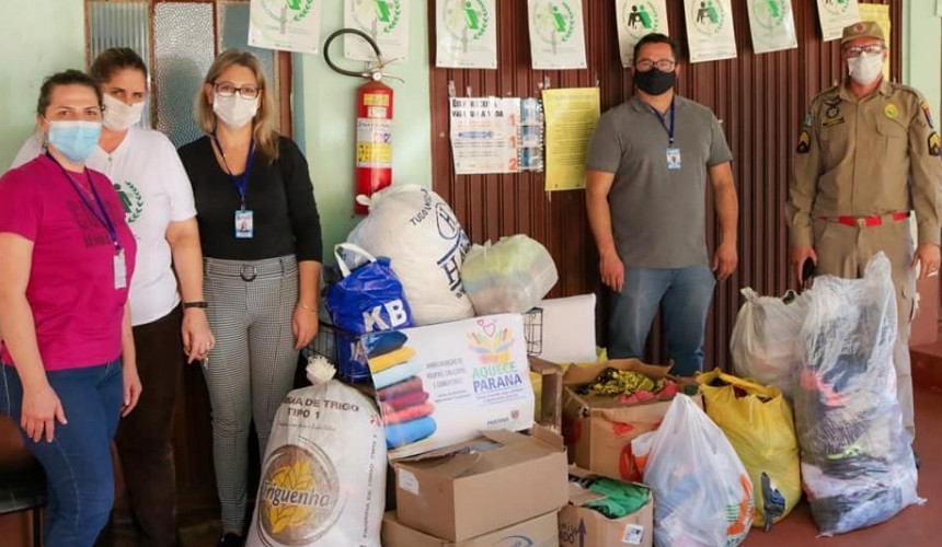 Capitão recebe doações de roupas, calçados e cobertores da campanha Aquece Paraná