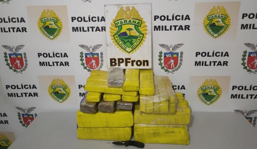 BPFRON apreendem droga em ônibus em Realeza/PR