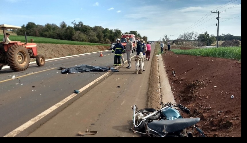 Motociclista morre em colisão frontal com caminhão na BR 163 em Capanema