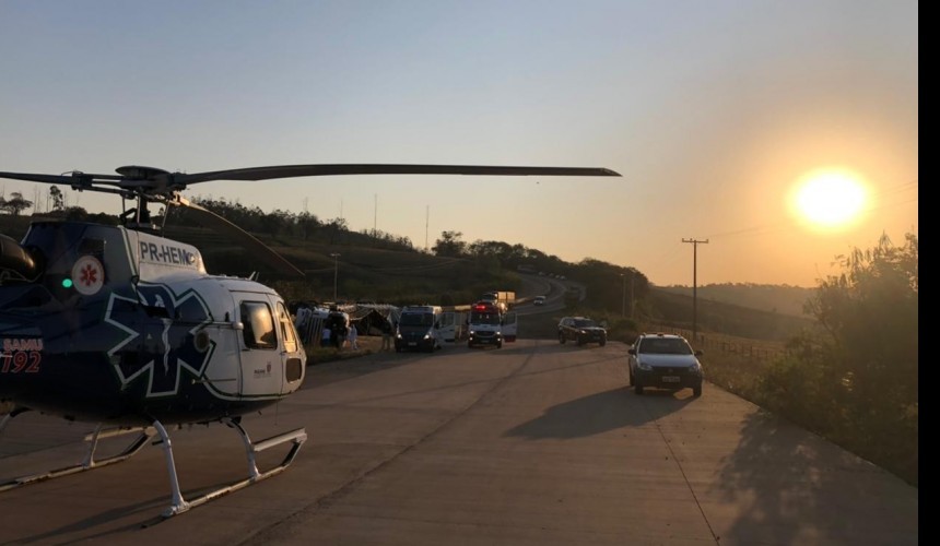 Capotamento é registrado na rodovia BR-163, em Lindoeste com vítima fatal