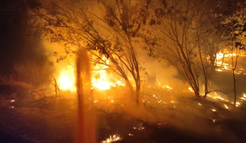 PR 484: Bombeiros combatem incêndio de grandes proporções