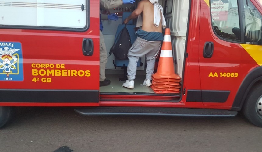 Homem tem grande laceração da orelha após ser agredido a pauladas durante assalto em Cascavel