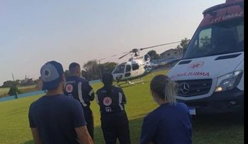 Bebê precisa de atendimento de urgência em Boa Vista da Aparecida e aeromédico do SAMU é chamado