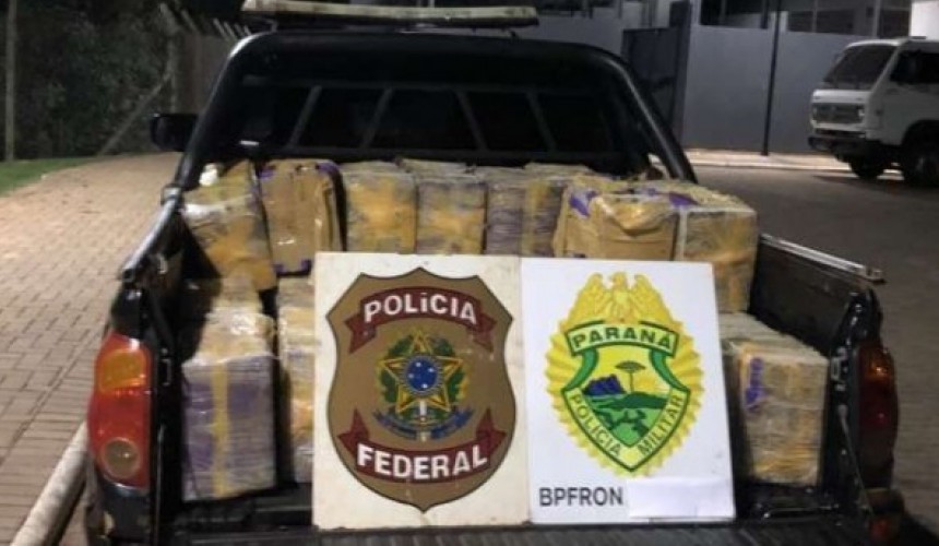 Polícia Federal e BPFron apreendem 514 quilos de maconha em Guaíra