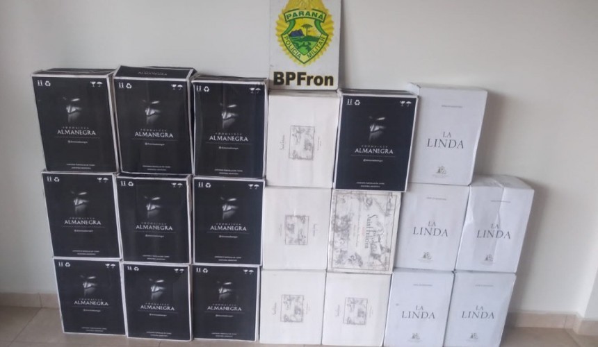 BPFron apreende carregamento de bebidas da Argentina