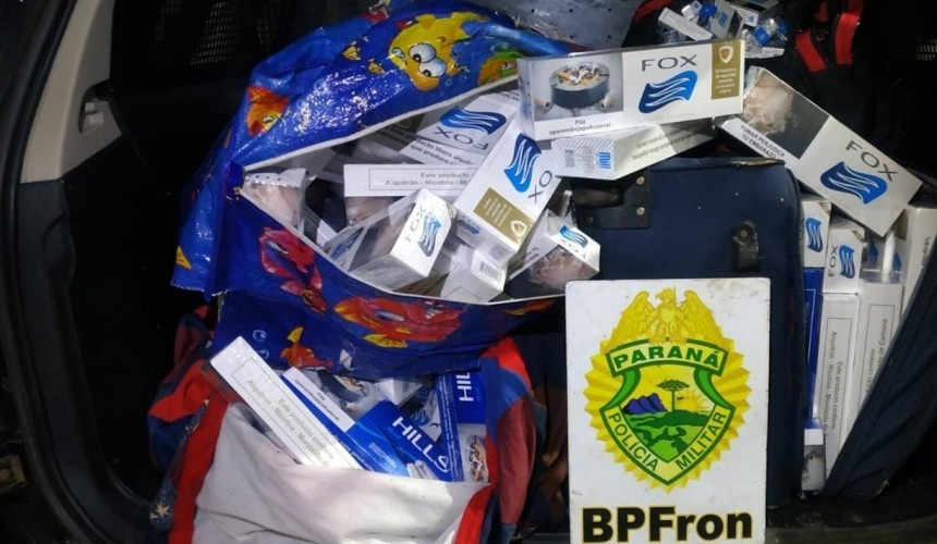 BPFRON apreende cigarros contrabandeados em veículo na cidade de Lindoeste-PR