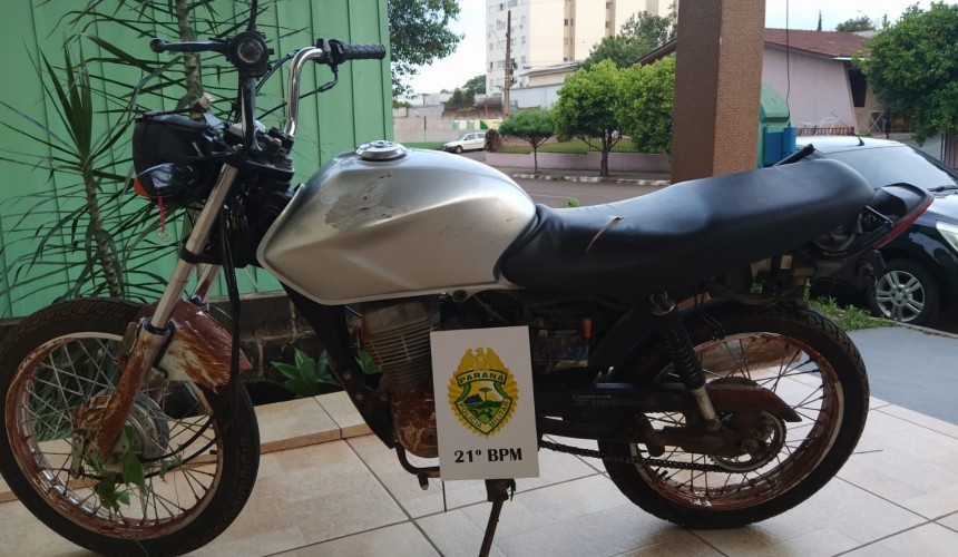 Polícia Militar recupera motocicleta que havia sido furtada em Realeza