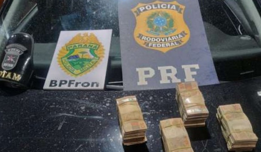 PRF detém homem com mais de R$100 mil não declarados em Corbélia