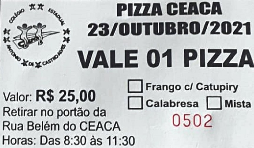 Colégio Castro Alves de Capitão promove vendas de pizzas neste sábado