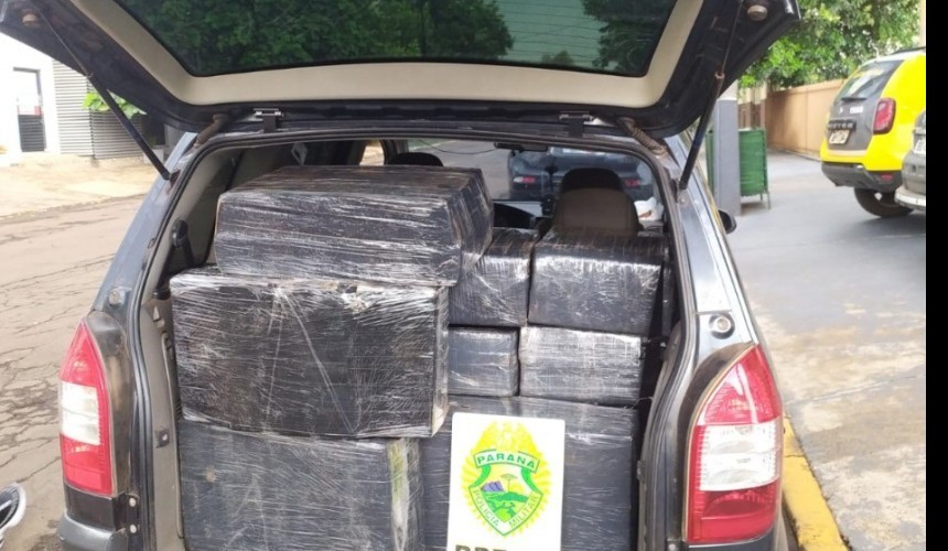 BPFron apreende veículo Zafira que transportava 312 kg de maconha em Realeza
