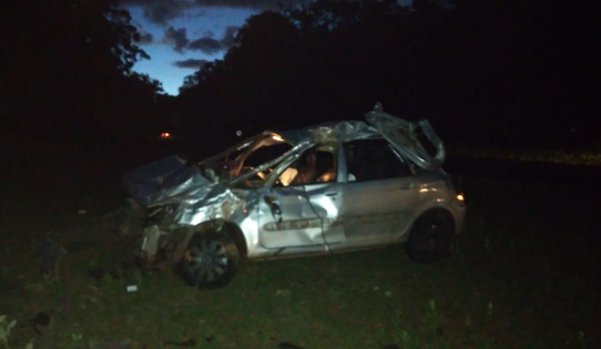 Capotamento é registrado próximo a linha Capanema, em Realeza