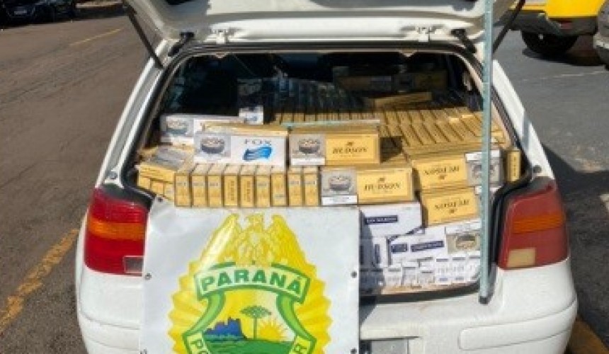 PRE apreende dois veículos transportando mil pacotes de cigarros em Realeza