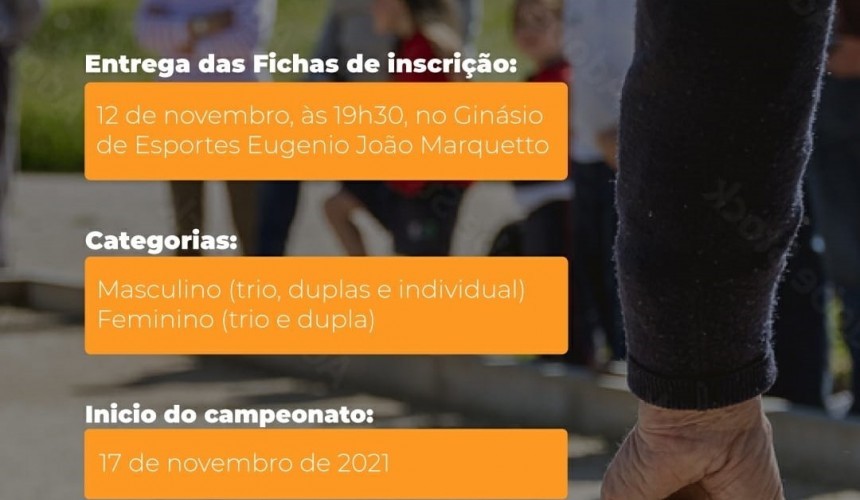 Inscrições para o Campeonato Municipal de Bocha estão abertas em Capitão