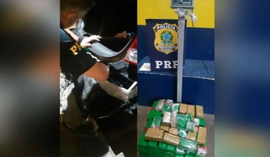 PF e PRF apreendem mais de 50 kg de maconha em Céu Azul
