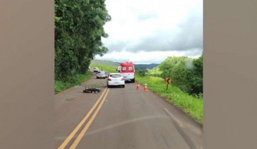 Motociclista morre ao se envolver em batida com ônibus na PR 484 em Boa Vista da Aparecida