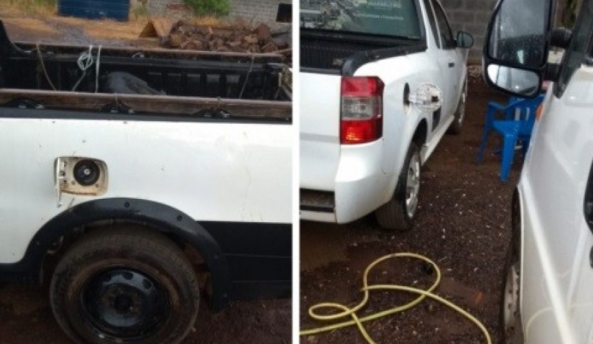 Ladrões furtam combustível e rádio de veículos da prefeitura de Marmeleiro