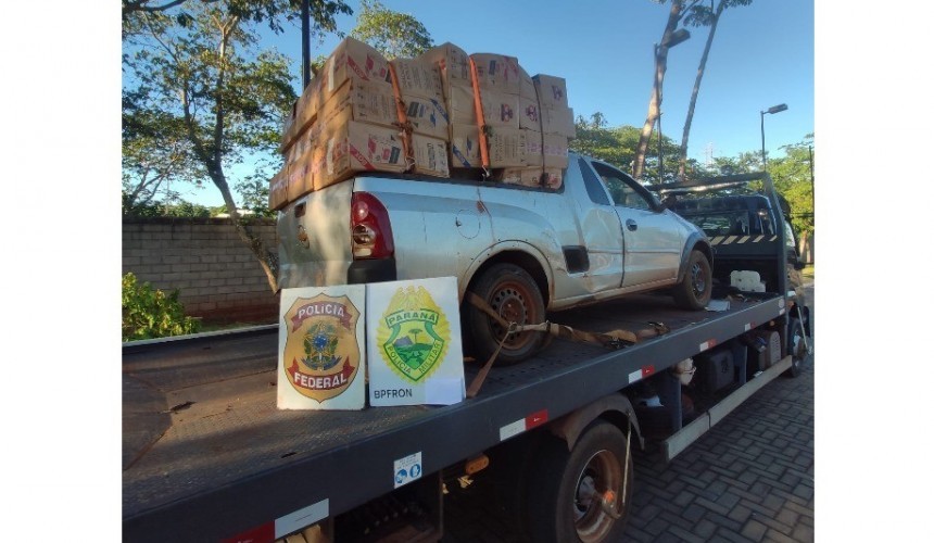 Carros são apreendidos com 5.250 pacotes de cigarros contrabandeados em Terra Roxa