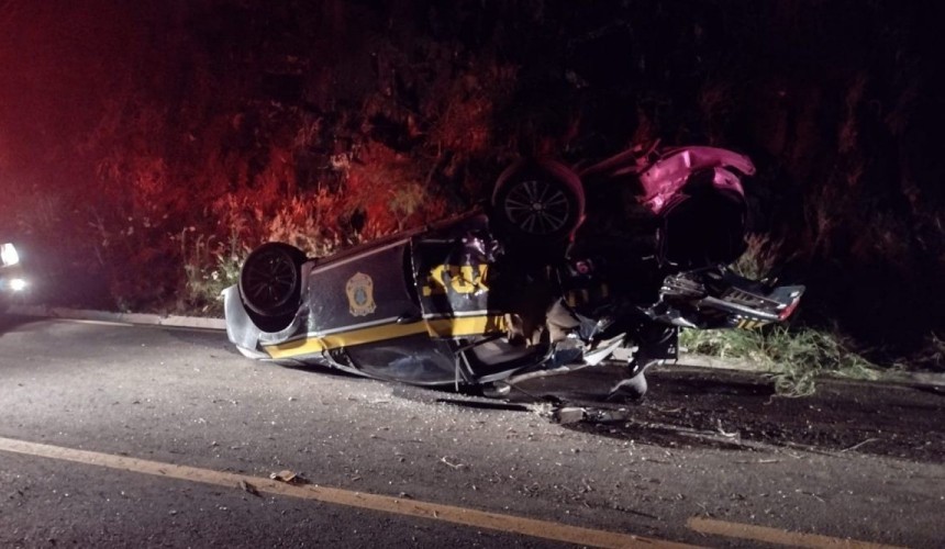 Agente da PRF ferido em acidente na BR 158 é transferido a hospital de Cascavel