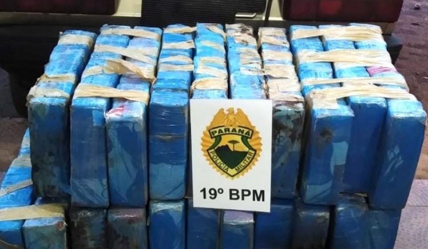 PM apreende mais de 200 quilos de maconha em Guaíra, no Oeste