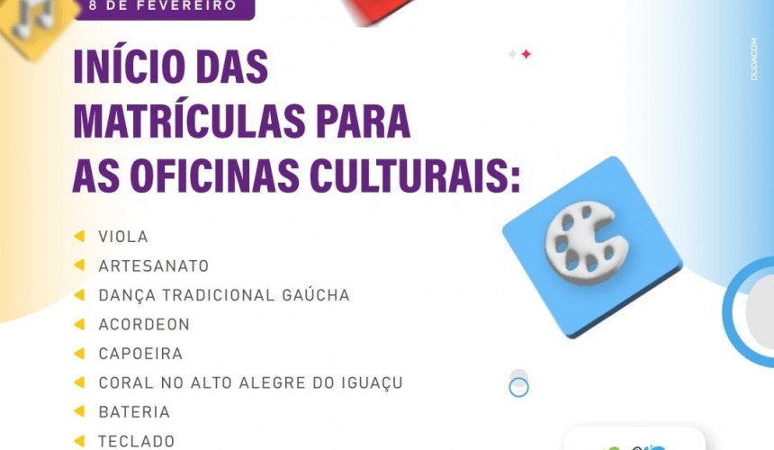 Abertas as inscrições para as Oficinas Culturais de Capitão