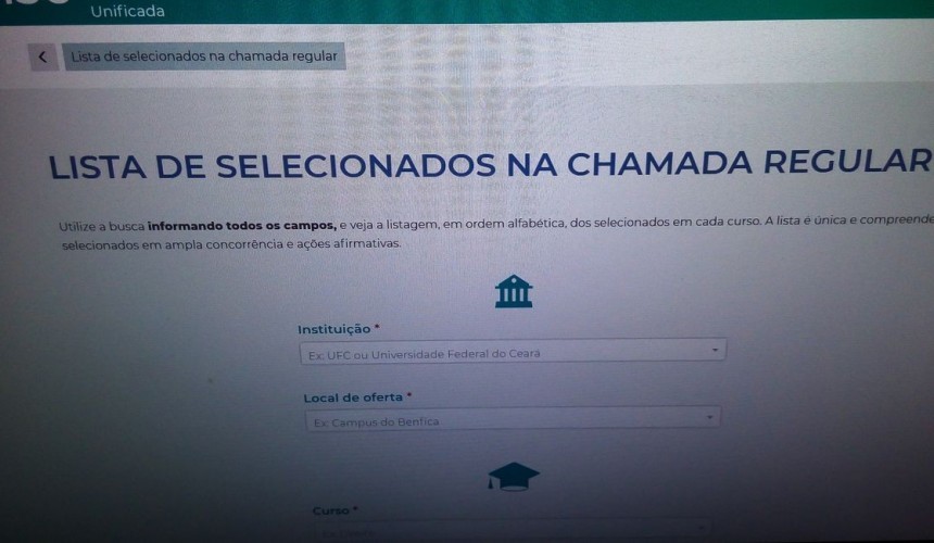 Matrículas dos selecionados pelo Sisu começam nesta quarta-feira