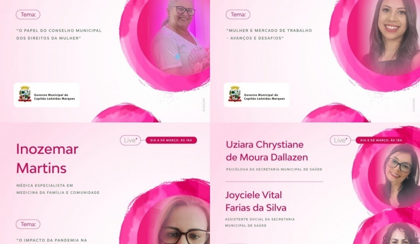 Capitão: Município promoverá live especial para o Dia da Mulher