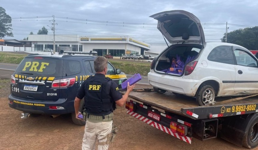 Após fuga, PRF prende homem com 350 quilos de maconha em Laranjeiras do Sul