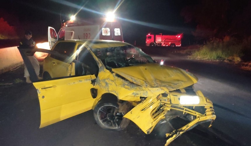 Mulher fica ferida após acidente na BR-163 em Lindoeste