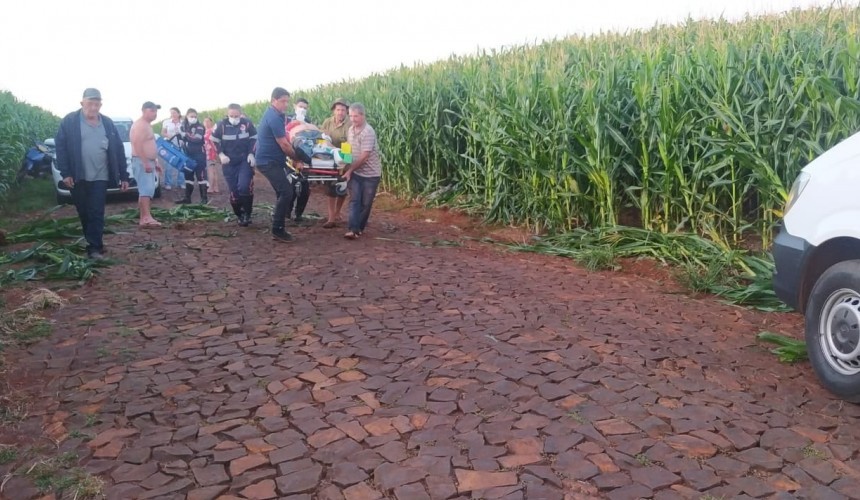 Homem fica gravemente ferido ao sofrer queda de motocicleta em Realeza