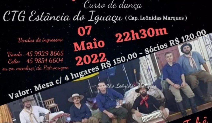 CTG Estância do Iguaçu promove fandango de formatura do Curso de Dança
