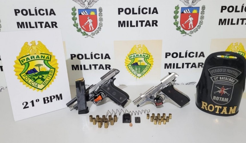 Realeza: ROTAM apreende duas armas de fogo usadas no tiroteio que resultou em duas mortes e cinco feridos