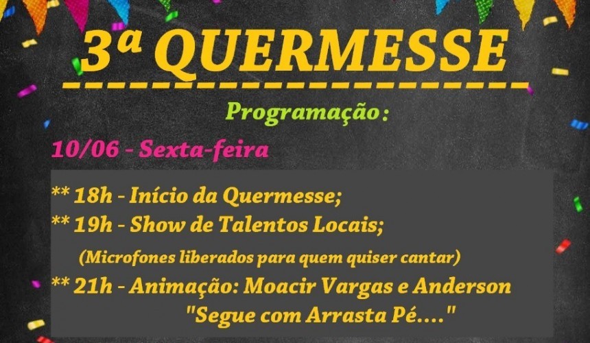 CAPITÃO: Capela São Leopoldo promove nesta sexta e sábado a 3ª Edição da Quermesse