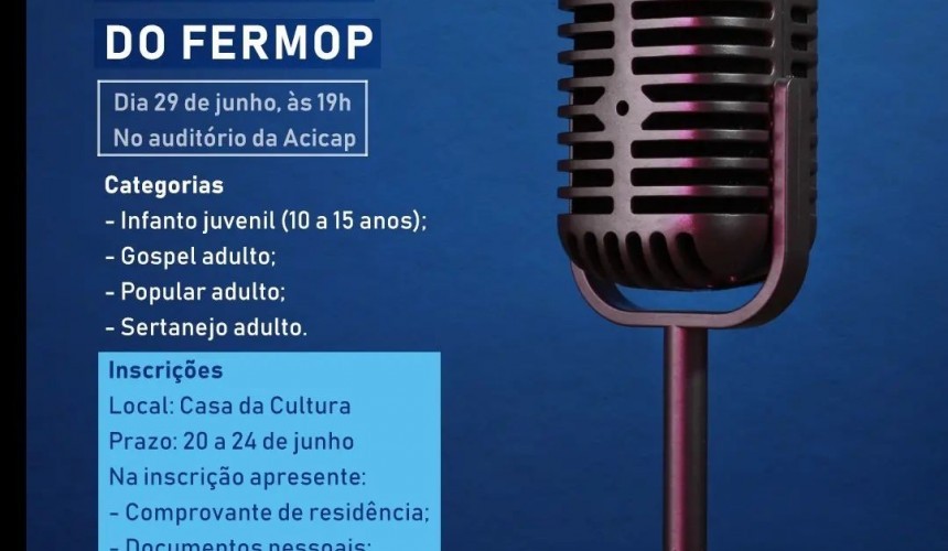 Estão abertas as inscrições para a Eliminatória Municipal para o Fermop