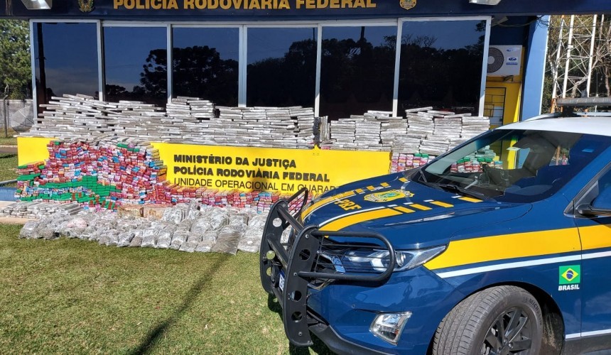 PRF apreende mais de 1,5 tonelada de maconha e skunk na BR 277 em Guarapuava