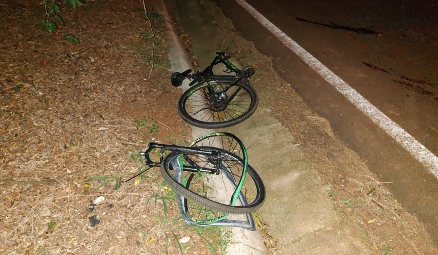 Duas pessoas ficam feridas em acidente entre moto e bicicleta na PR 281 em Capanema