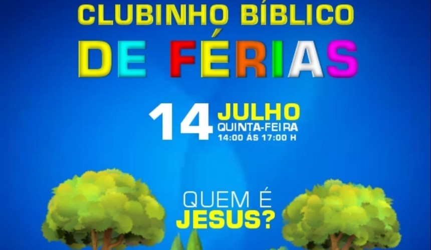 Nova Igreja Batista de Capitão, realiza nesta quinta-feira Clubinho Bíblico de Férias para as crianças de 04 á 10 anos